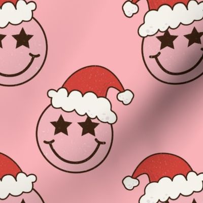 Large Scale Groovy Christmas Retro Smile Face Santas