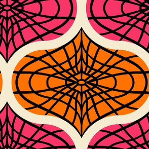 Halloween-Spider-Web-Ogee---XL---PINK-ORANGE-black-white---JUMBO