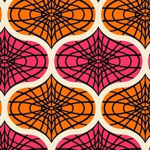 Halloween-Spider-Web-Ogee---S---PINK-ORANGE-black-white---SMALL