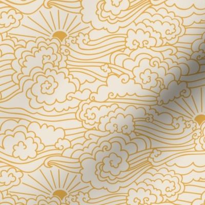 Oki Oriental Clouds and Sun - Beige/Yellow Small