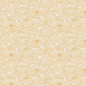 Oki Oriental Clouds and Sun - Beige/Yellow Small