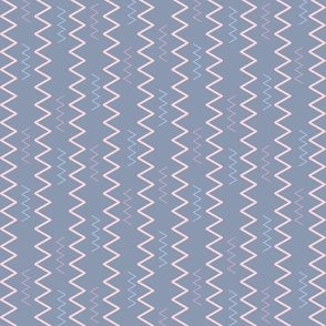 Blue, purple and pink zig zag - Large scale