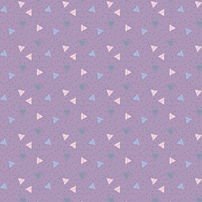 Blue and pink triangles and blue dots - Small scale