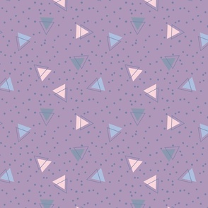 Blue and pink triangles and blue dots - Medium scale