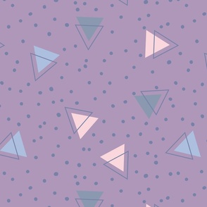Blue and pink triangles and blue dots - Large scale