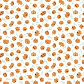 Pumpkin Emoji - White, Tiny Scale