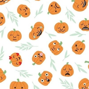Pumpkin Emoji - White, Medium Scale