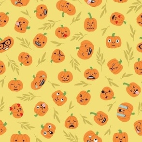 Pumpkin Emoji - Gold, Small Scale