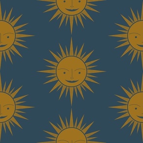 Enchanted - Suns - Gold Sun on Navy Blue