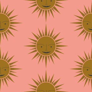 Enchanted - Suns - Gold Sun on Pink