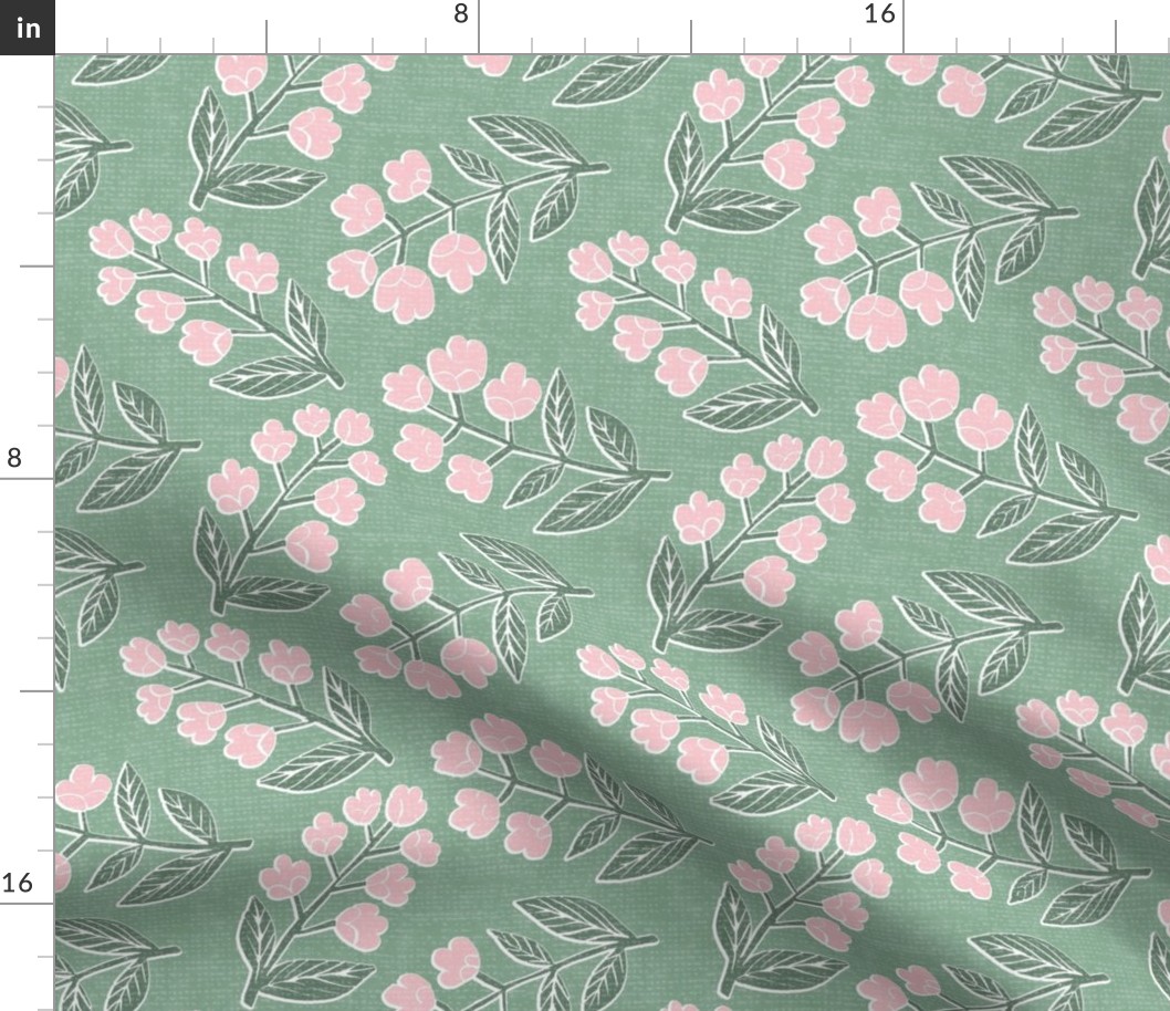 Cottonwood in Webster Green and Pink copy