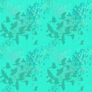 Flock of birds on aqua coordinate for birding binoculars small, large wallpaper