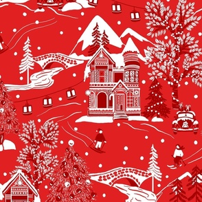 Winter Toile Red