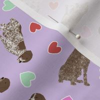 Tiny German Shorthaired Pointer - Valentine hearts