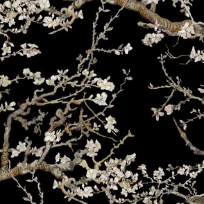 Almond Blossoms ~ Van Gogh ~ Early Spring on Black 