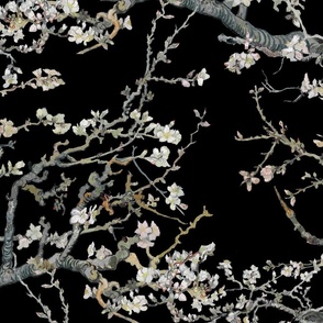 Almond Blossoms ~ Van Gogh ~ Late Winter on Black 