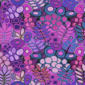 Violet Flower Garden - Pink Magenta - Design 13537099 