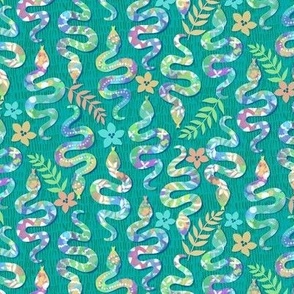 Rainbow Snakes-Turquoise - Small Scale
