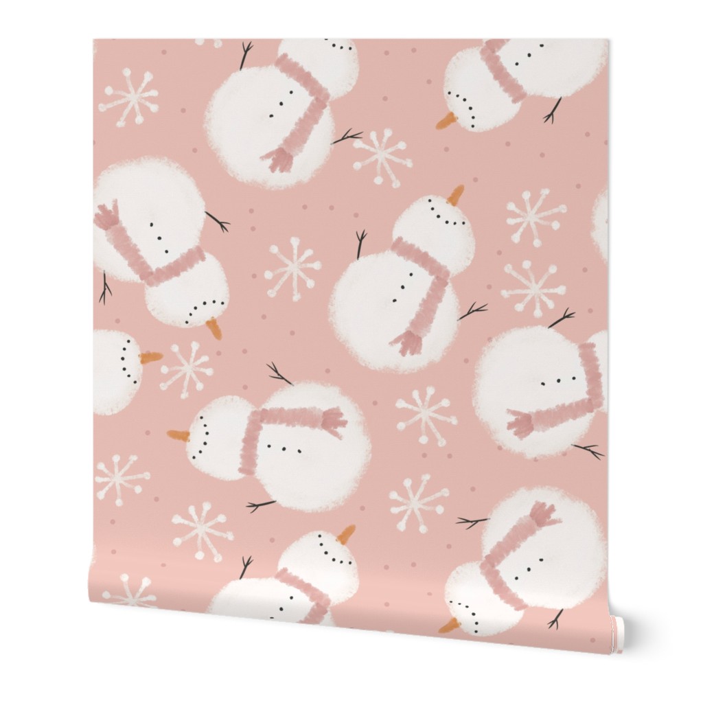 Pink Winter Snowman