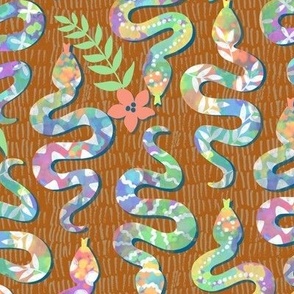 Rainbow Snakes-Rust - Medium Scale