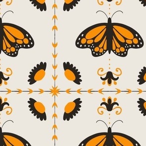 Monarch Tile - Orange and Black