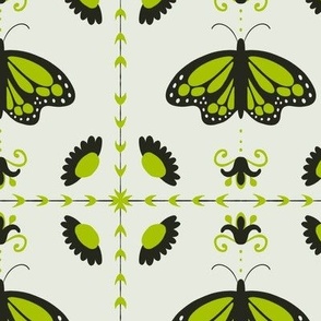 monarch tile - green and black
