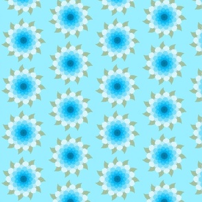 Blue Gradient Flowers Version 3