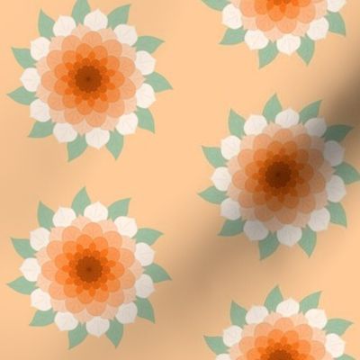 Orange Gradient Flowers Version 3