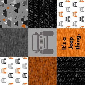 Jeep Thing Quilt - orange - rotated