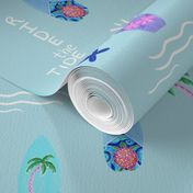 Beach, Surfboards, Surfer Girl, Girl's, blue, purple, pink, Surfer, #beach #coastal  #surfer © JG Anchor Designs