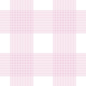 LIGHT PINK AND WHITE STRIPE GINGHAM PLAID