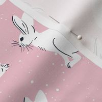 white bunny on pink | minimalistic 