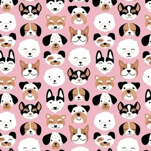 Cute little puppy and dogs design cute cockapoo labradoodle and other beagle and husky friends kawaii kids design soft pink blush