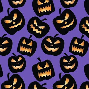 Halloween Scary Spooky Pumpkins in Purple