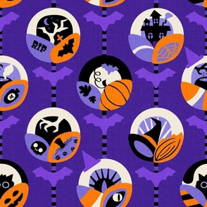 Retro Halloween Witchy Things Purple