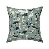 Water birds - Granite Green - l