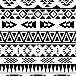 Black and white aztec pattern - festive holiday sweater pattern