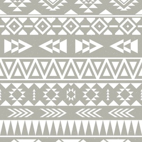 Gray aztec pattern - festive holiday sweater pattern - medium scale