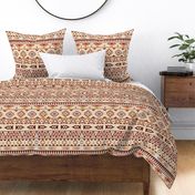 Aztec pattern orange red and brown