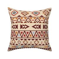 Aztec pattern orange red and brown