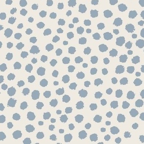 Dots - Watercolour - Aluation Blue on Alabaster White