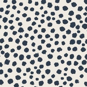 Dots - Watercolour - Naval Blue on Alabaster White