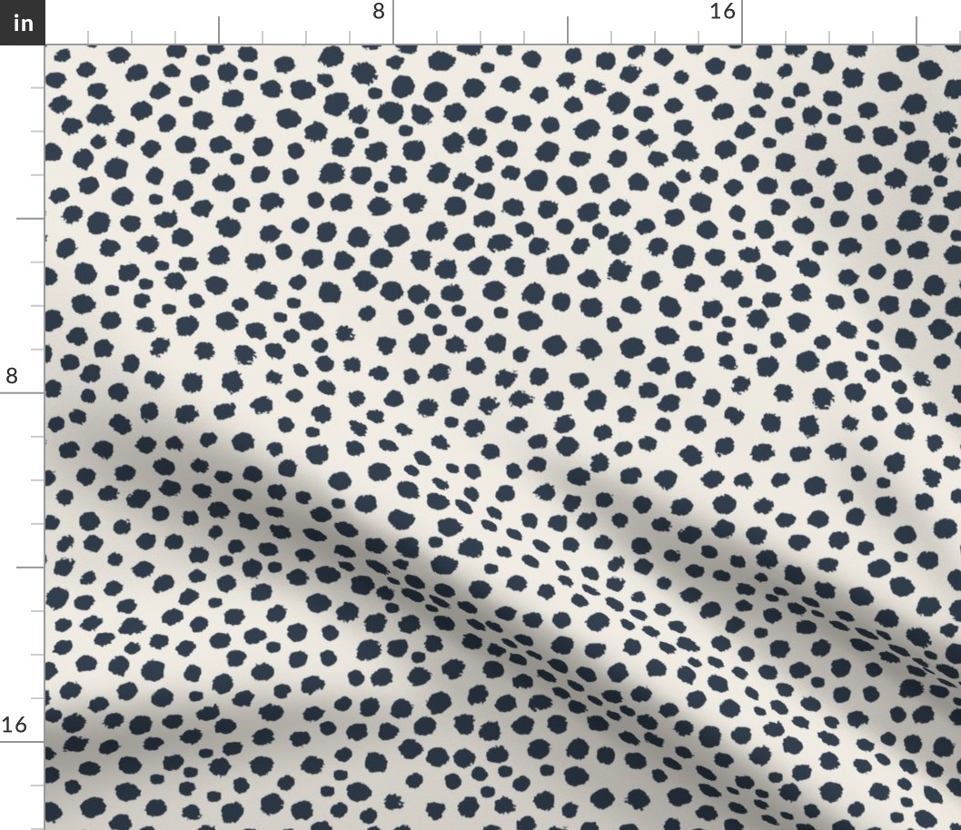 Dots - Watercolour - Naval Blue on Alabaster White