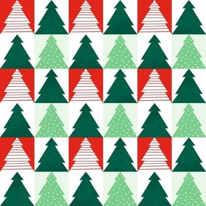 Christmas Tree Checkerboard 