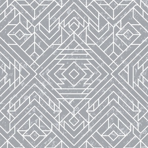 Gray moroccan mosaic - large scale for wallpaper and bedding
