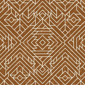 Brown moroccan mosaic - large scale for wallpaper and bedding