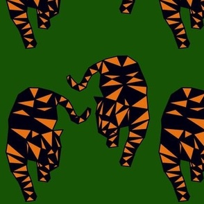 Geo Tigers Green Blackground