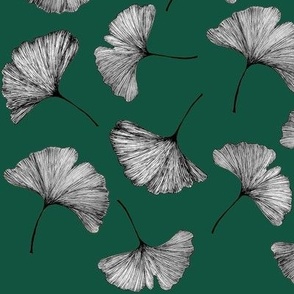 Ginkgo Leaves Green Background