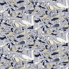 Water Birds - Lavender Grey