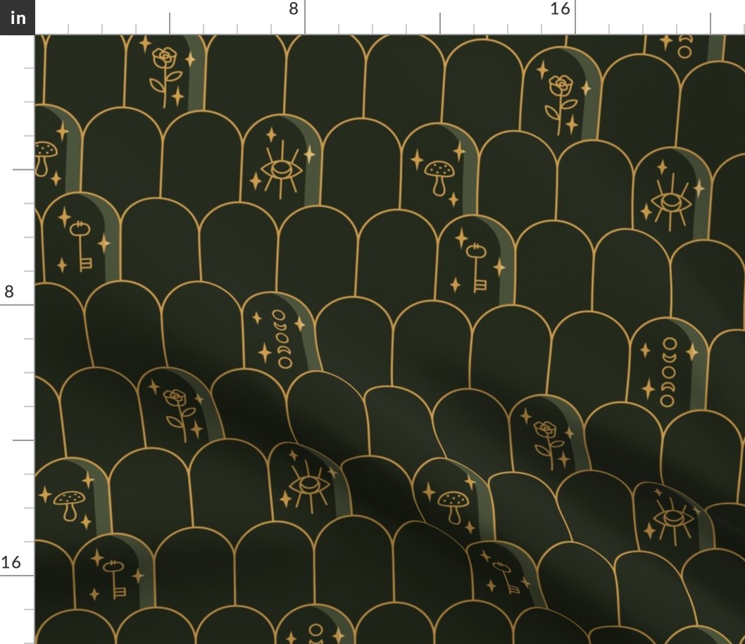 Eclectic Witch Pattern - Black And Gold